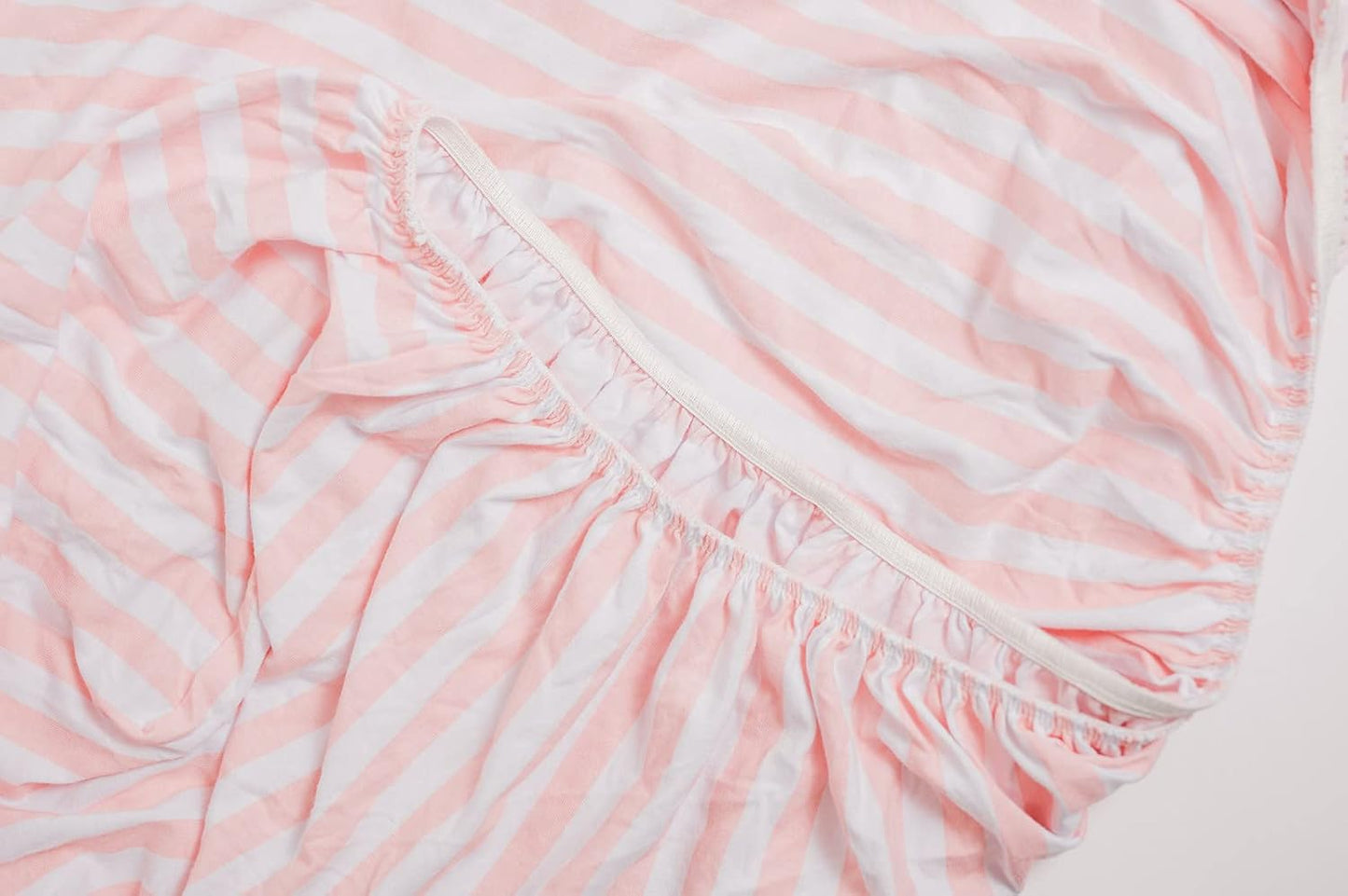 NODNAL CO. 3 Fitted Crib Sheets Pink Set for Baby Girl - 100% Oeko-TEX Cotton Nursery Bedding - Pink/White Chevron, Polka Dot, and Stripe - for Standard Baby or Toddler Crib Mattress 28”x52”x9” Sheet