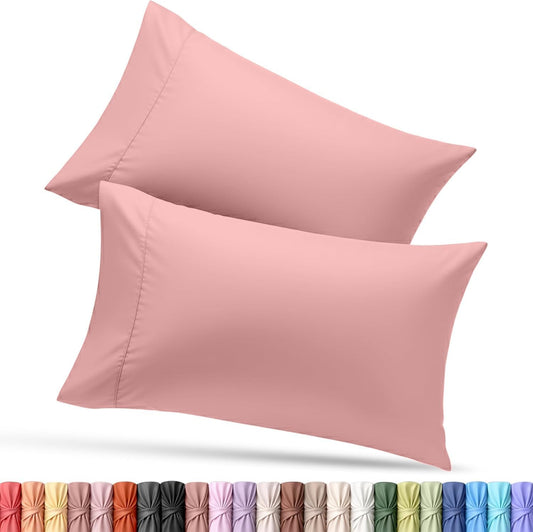 Utopia Bedding Pillow Cases Standard Size 2-Pack – Soft Brushed Microfiber – Envelope Closure – Perfect for Hospitals, Hotels, Guest Rooms – Oeko-TEX Certified, 20x26 Inches (Pink)