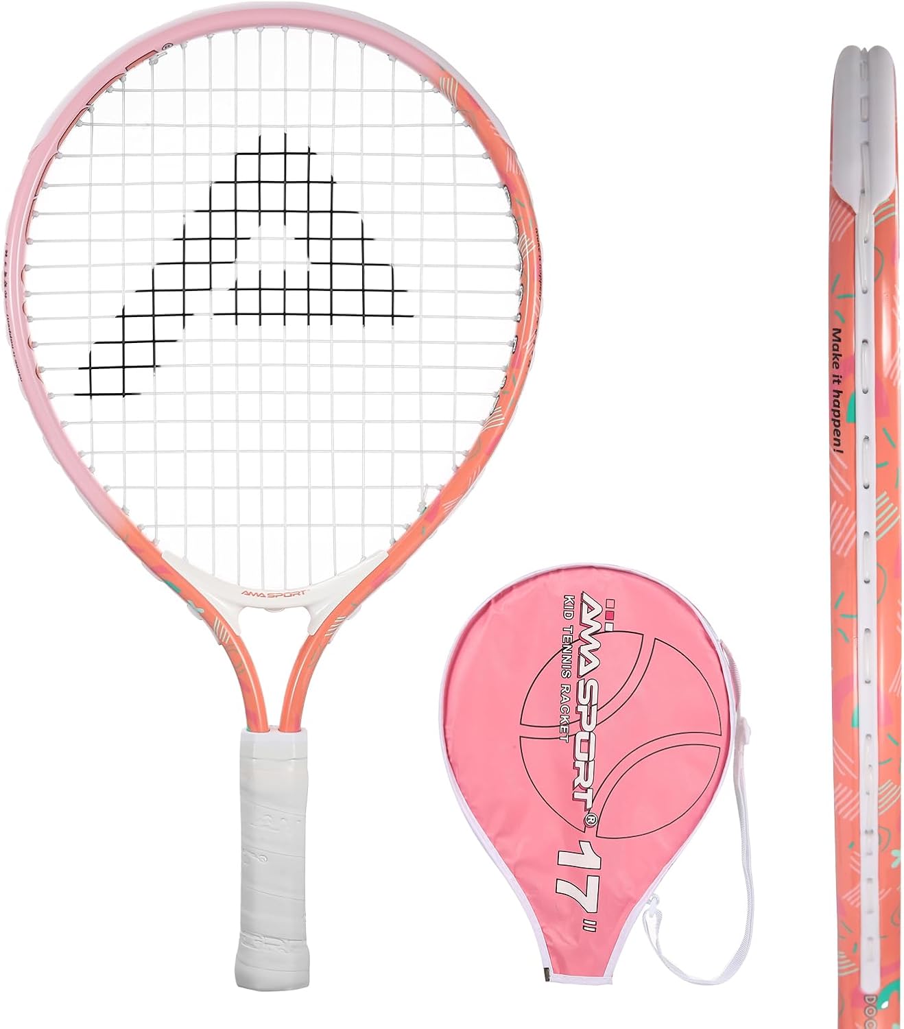AMA SPORT Kids Tennis Racket for Junior Toddlers Starter Kit 17-25" Tennis Racquet for Girls and Boys with 420D Nylon Shoulder Strap Bag