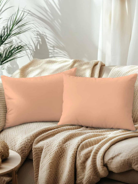 Outdoor Throw Pillow Peach Pink Watercolor Waterproof Pillow Covers with Insert,Lumbar Pillowcase Pack of 2, Solid Color Decorative Pillows for Patio Garden Bed Couch Sofa