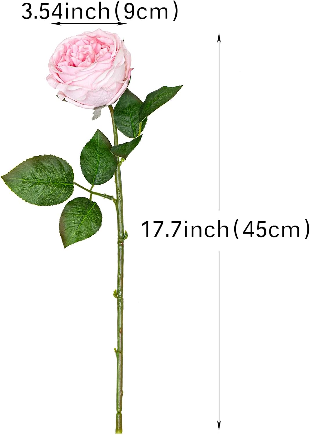 DUYONE Fake Flowers for Decoration Home Decor Artificial Flowers Austin Rose Peony Latex Fake Flower Living Room Decoration Vivid Pink Roses Peonies (Light Pink 4pcs)