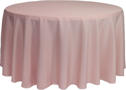 YOUR CHAIR COVERS - 120 Inch Round Premium Polyester Tablecloth - Blush, Linen Table Cloth for Standard Round Tables