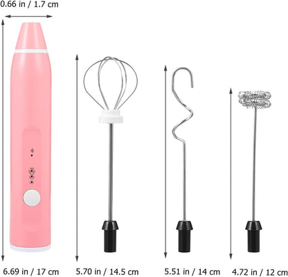 Hemobllo 1set Usb Rechargeable Stainless Steel Handheld Electric Bubbler Automatic Paint Mixer for Crafts Lightweight and Compact Design Easy to Clean Whisk for Paint and