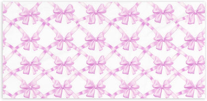 Coquette Preppy Pink Bow Beach Towel - Aesthetic Girly Trendy Purple Bowknot Pool Towels Microfiber Absorb Water Travel Towels 60x30 Inches for Bathroom Kitchen Gym Yoga, Gifts for Girls Lady