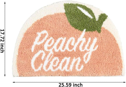 Creative Semicircle Half Round Soft Plush Bath Mat Anti-Slip Bathroom Indoor Mats Sitting Room Doormats Room Rugs Bathmat Home Decor (Pink)