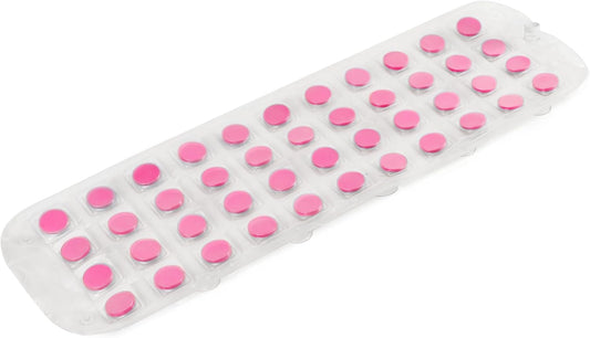 SereneLife Bubble Bath Mat - Cushioned Non-Slip Design with Suction Cups, Replacement Mat for SLBBMG100, Fully Submersible and Foldable Spa Bath Mat for Bathtubs 47.24"x14.17" (Pink)