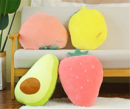 Peach Shaped Pillow & Creative Fruit Cushion & Vivid Plush Stuffed Pillow 17.7"