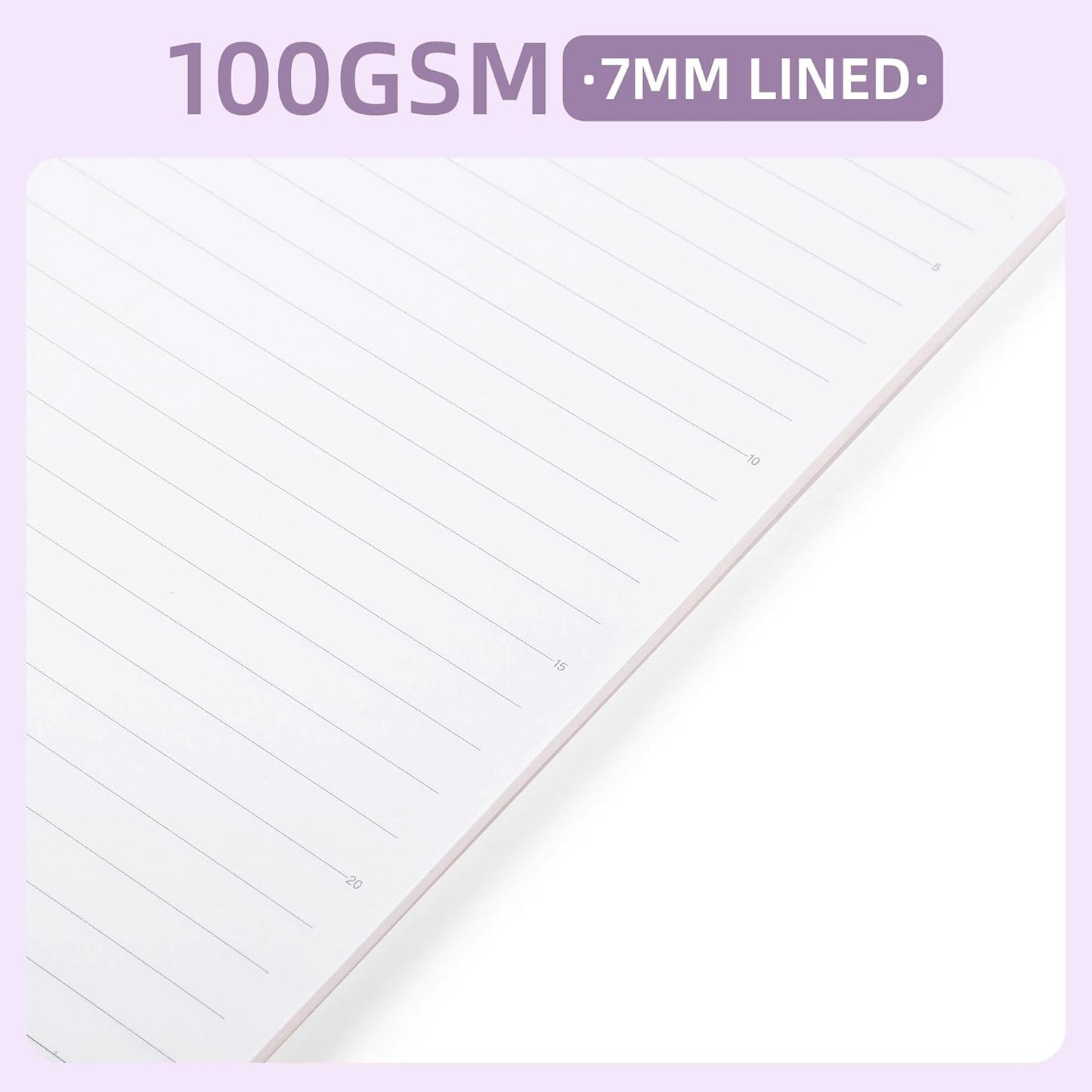 Spiral Notebook 3 Pack - 100GSM Smooth No-Bleed Paper,120 Pages A5 8.26x5.7 Inch, 7mm Ruled Pages, Inner Pocket | Journal Writing, College, Office Meetings (PINK AND PURPLE AND BEIGE)