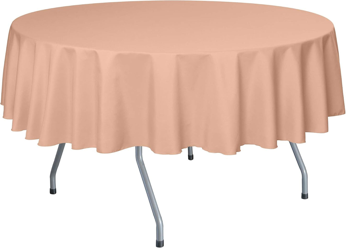 Ultimate Textile 60-Inch Round Polyester Linen Tablecloth - Fits Tables Smaller Than 60-Inches in Diameter, Peach