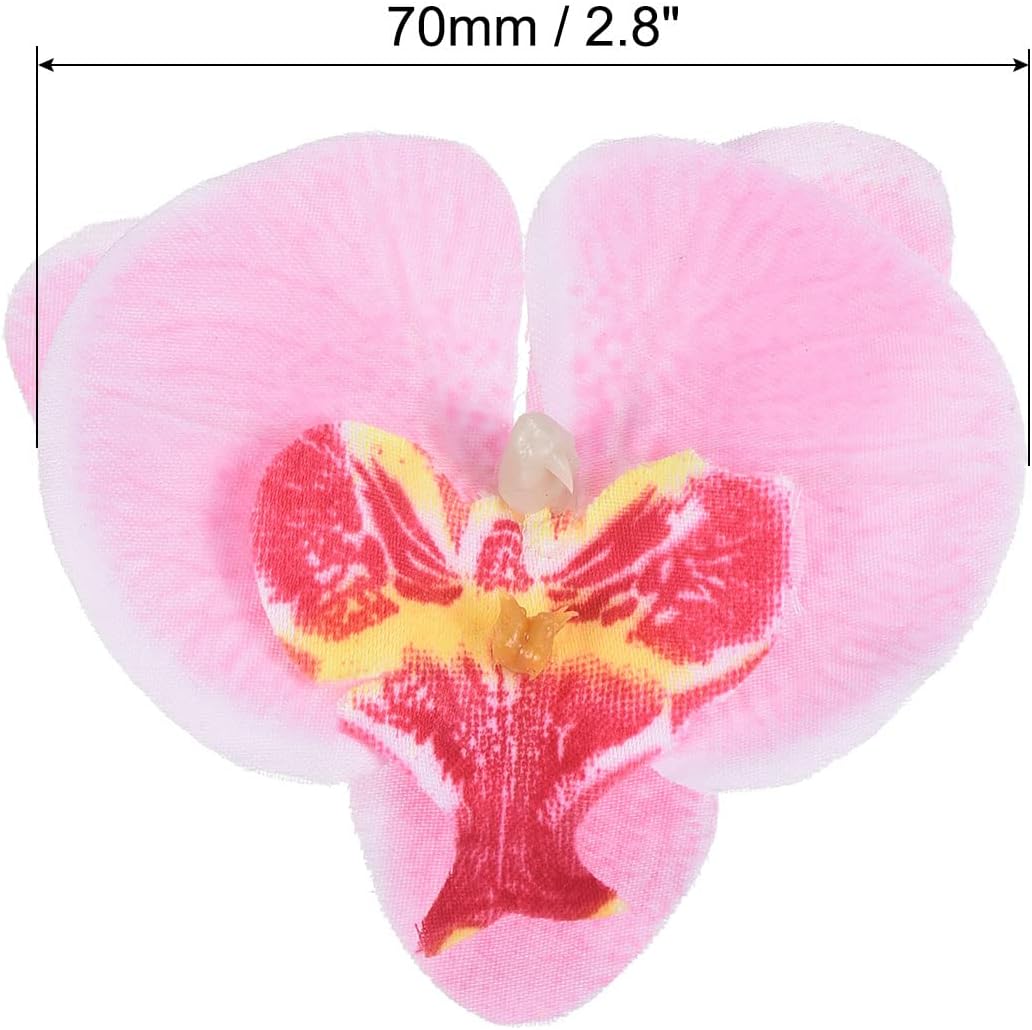 PATIKIL 2.8" Artificial Orchid Flower Heads, 20 Pack Silk Phalaenopsis Fake Butterfly Orchid Heads for Wedding Floral Bouquet Decor DIY Craft Making, Pink