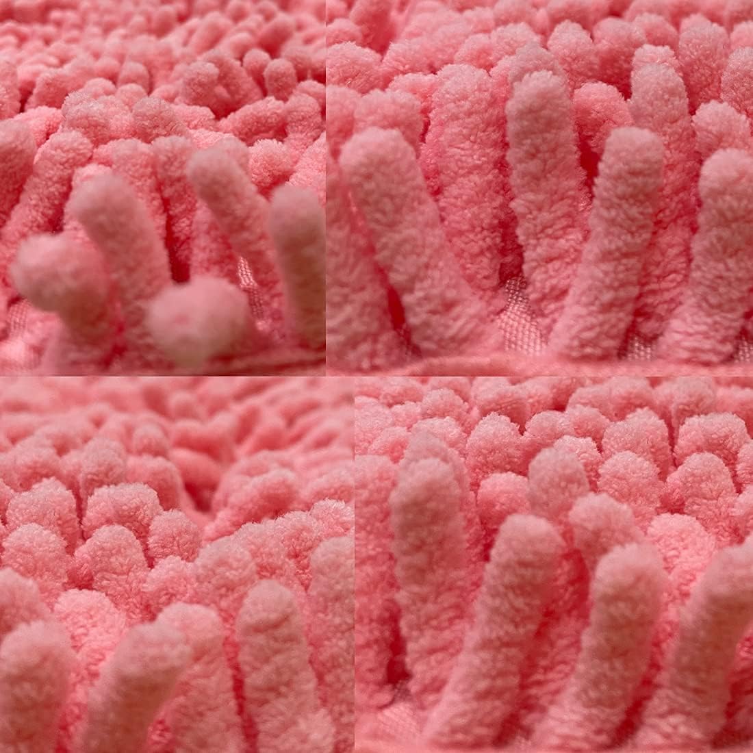 Bathroom Rugs Sets 3 Piece, Pink Extra Soft Absorbent Chenille Bath Rugs, Non Slip Rubber Backing Machine Washable Quick Dry Bath Mats for Bathroom Floor, Tub, Shower, Home Decor Accessories
