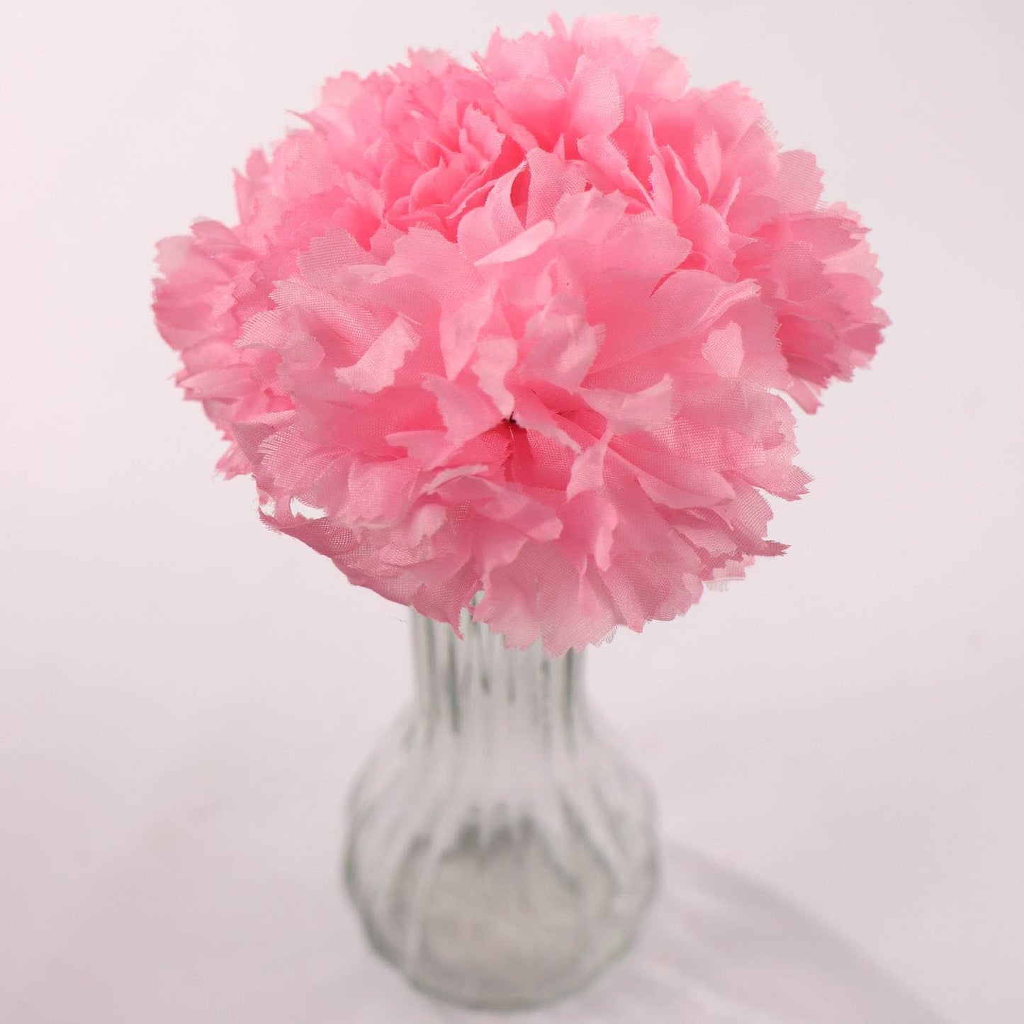 Larksilk 100 Pack Artificial Carnations - Bulk Silk Flowers for Weddings, Mother's Day, Graduations, Easter & Memorial Day - 3.5" Heads, 5" Stems, Real Touch Petals, 18 Colors Available - Pink