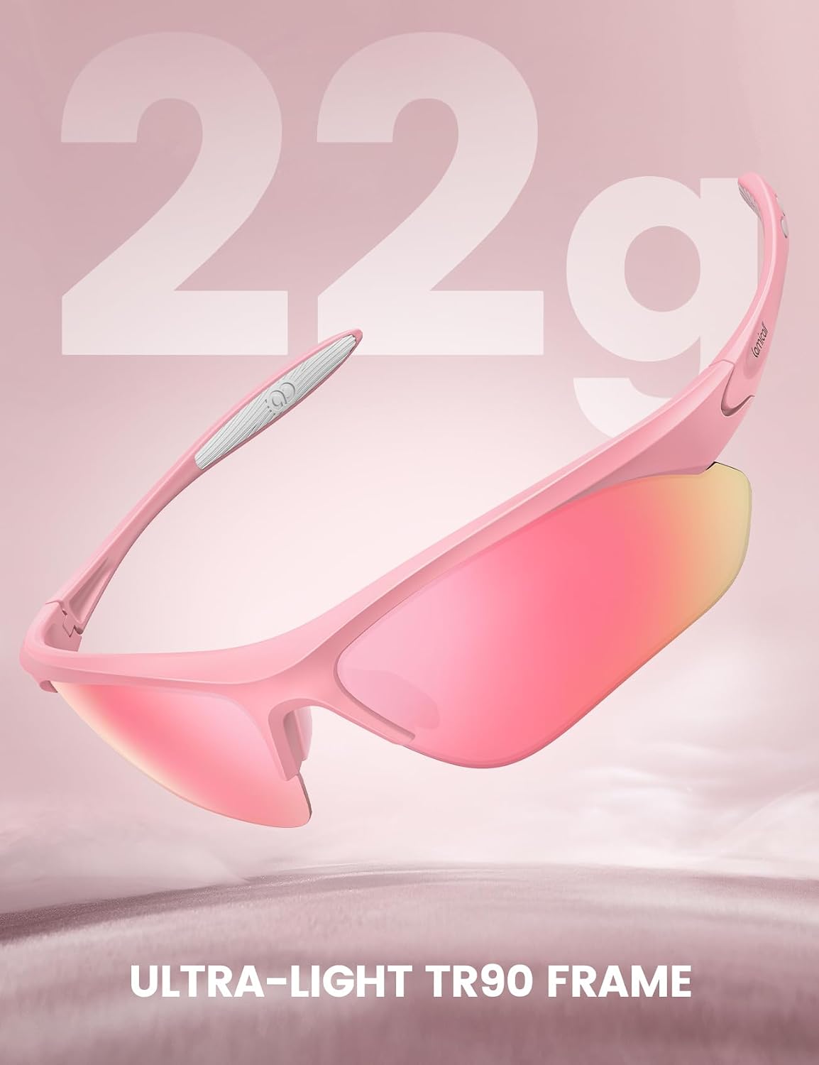 Lamicall 22g Polarized Sports Sunglasses for Men Women - UV400 Protection Sun Glasses for Running Cycling Baseball Driving