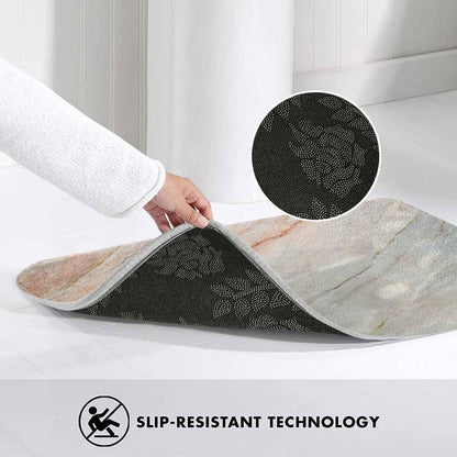 Marble Bath Mat for Bathroom Light Marble Texture Stone Rock Floor Grey Pink Bath Rugs Door Mat Non Slip Rubber Backed Bathroom Floor Mat for Bathtub Sink Shower 16"X24"