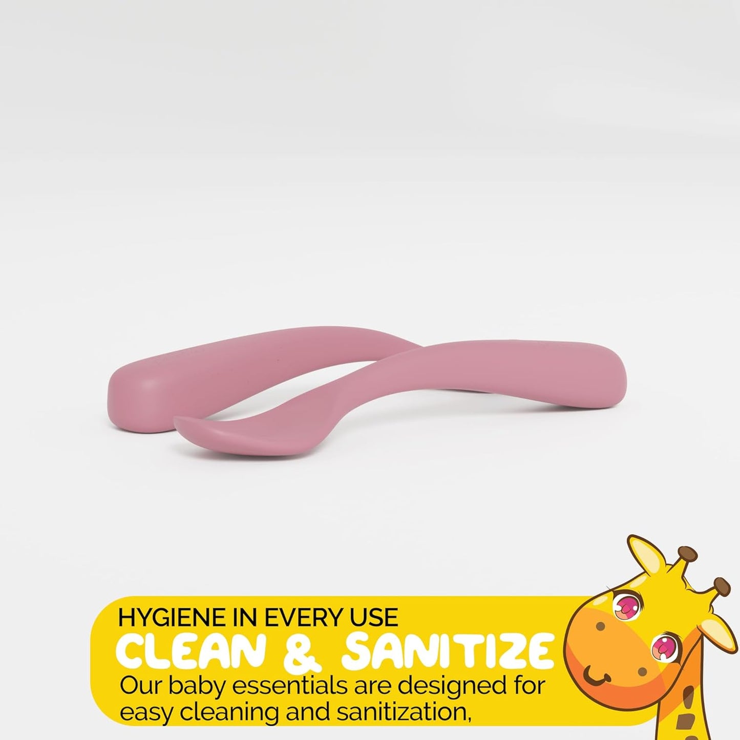 Silicone Baby Feeding Set for Infants with Baby Spoons Baby Forks and Suction Bowls for Baby in Pink Color - (3 Piece Set) Baby Eating Eating Essentials in Safe Silicone