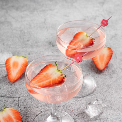 Restaurantware-3.5 Inch Cocktail Skewers, 100 Pointed Flower Toothpicks - Flower, Sturdy, Pink Bamboo Cocktail Picks, Disposable, For Fruits, Desserts, Or Sandwiches
