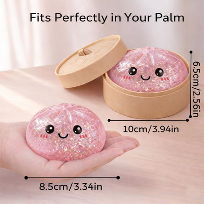 Dumpling Squishy Mystery Box Squeeze Toy, Squishy Fidget Toys for Adults, Stress Relief Sensory Toy (Pink)