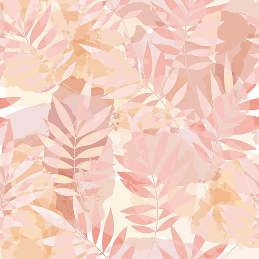 Boho Pink Tropical Plants Leaf Peel and Stick Wallpaper Easy Peel Off Stick on Adhesive Waterproof Wall Paper for Renter
