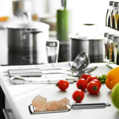 Himalayan Chef Grater with 3 Pink Salt Chunks, 6 Oz, Salt Chunks With Stainless Steel Grater