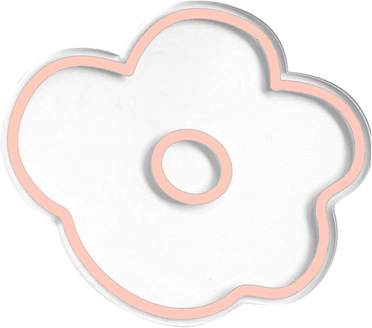 Transparent Acrylic Flower Coaster, Flower-shaped Coaster, Acrylic Coaster Home decor Decorative Ornaments (Pink)