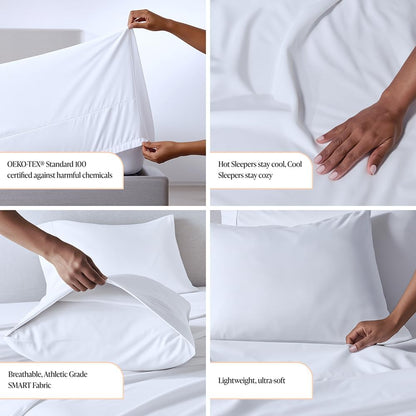 PeachSkinSheets Night Sweats: The Original 1500tc Soft King Pillowcase Set SAGE Green