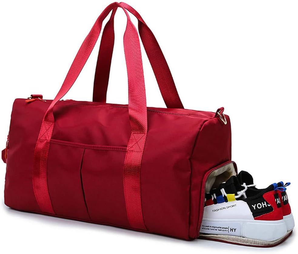 Sports Gym Bag for Women Travel Duffel Bag with Wet Pocket and Shoes Compartment for Training Swim Yoga(Pink)