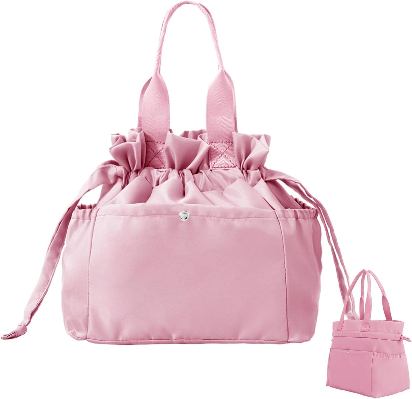 MEXS Lunch Bag for Women Reusable Drawstring Insulated Lunch Box Stain-Resistant Large Cinch Closure Lunch Bags for Work Office