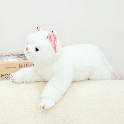 PEACH CAT Cat Stuffed Animal 15" Realistic Kitten Plushies Soft Plush Toys Gifts for Kids White