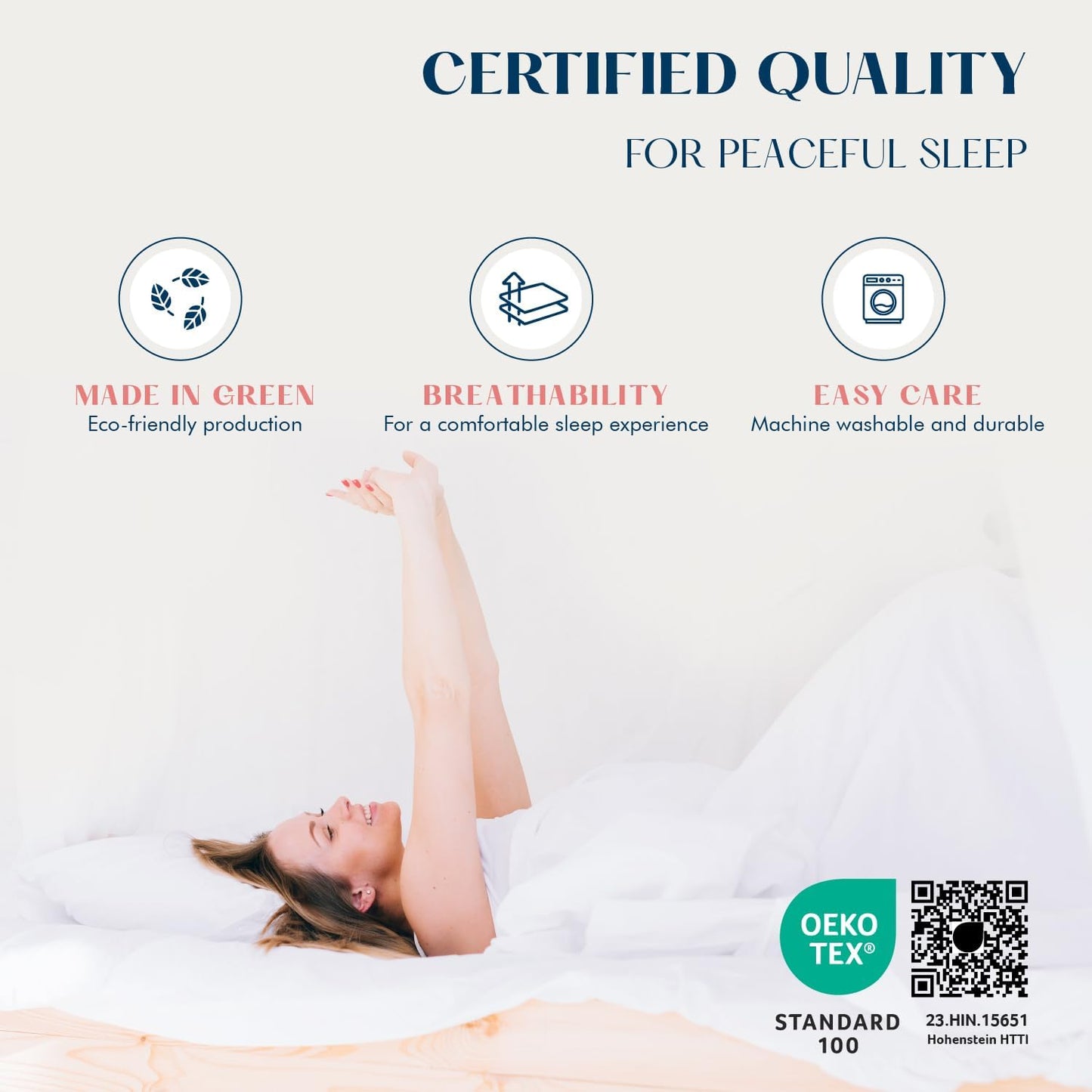 XOOX Linen Cotton Queen Size Pillowcase Set of 2 - Luxury 500 Thread Count Egyptian Cotton Pillowcases Standard Size (Blush), Soft, Cooling & Breathable, Sateen Weave Hotel Quality Pillowcover