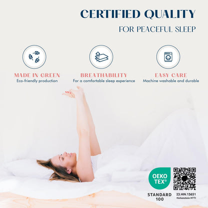 XOOX Linen Cotton Queen Size Pillowcase Set of 2 - Luxury 500 Thread Count Egyptian Cotton Pillowcases Standard Size (Blush), Soft, Cooling & Breathable, Sateen Weave Hotel Quality Pillowcover