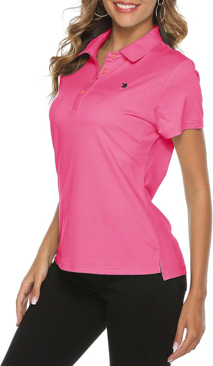 Rdruko Women's Golf Polo Shirts Short Sleeve Dry Fit Moisture Wicking Tennis Sports Casual Collared T Shirts