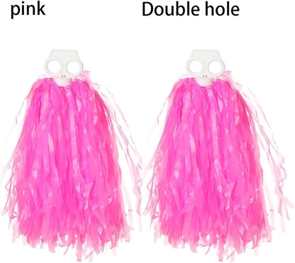 Shining Cheer Pom Poms 8pair Dress Costume Fancy Double Hole Handle Cheerleading Cheering Ball Dance Party Decorator Cheerleader Pompoms Club Sport Supplies