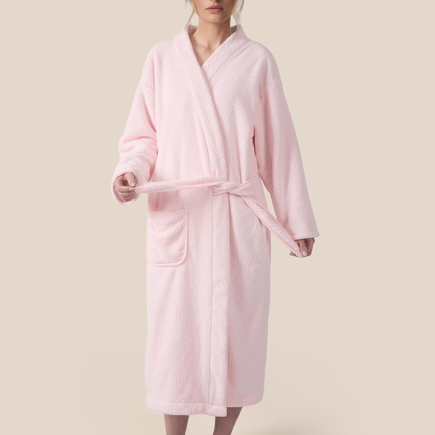 REDKISS Premium Womens Robe, Microfiber Long Bath Robe for Women, Lightweight Soft Women's Bathrobe