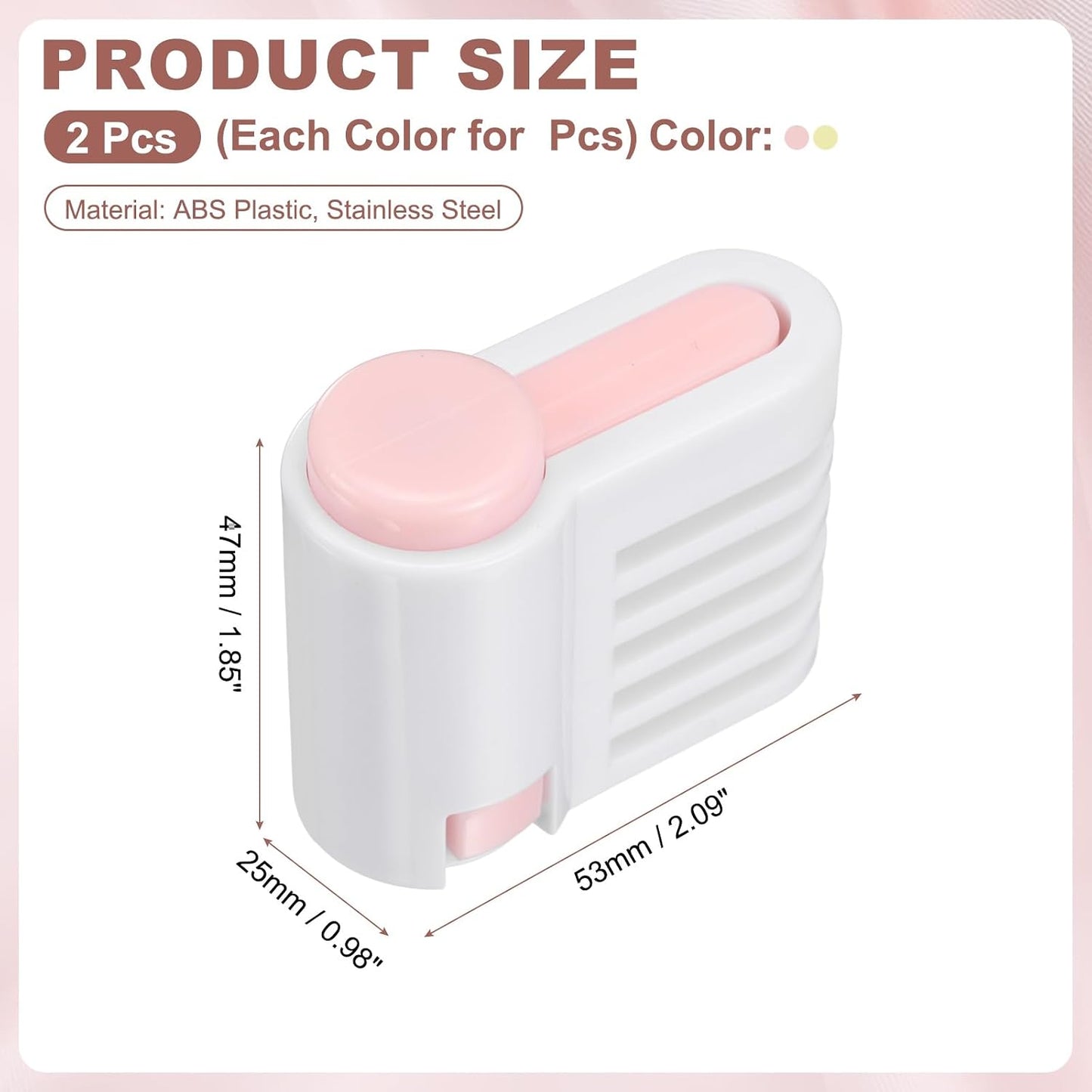 uxcell 2 Pcs Cake Leveler Slicer, DIY Cake Slicer 5 Layers, Light Pink/Light Yellow