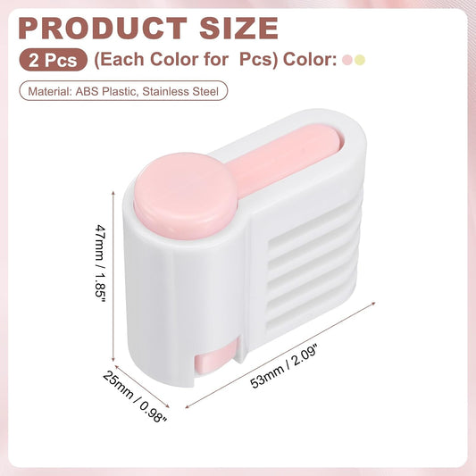 uxcell 2 Pcs Cake Leveler Slicer, DIY Cake Slicer 5 Layers, Light Pink/Light Yellow