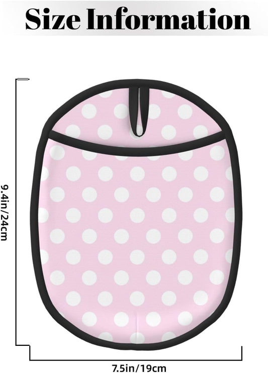 Light Pink Polka Dot Print A Pot Holders for Kitchen 1 PC - Heat Resistant Oven Mitts Hot Pads with Pocket, Silicone Pot Holders with Hanging Loop, Non Slip Potholders for Kitchen Baking Cooking
