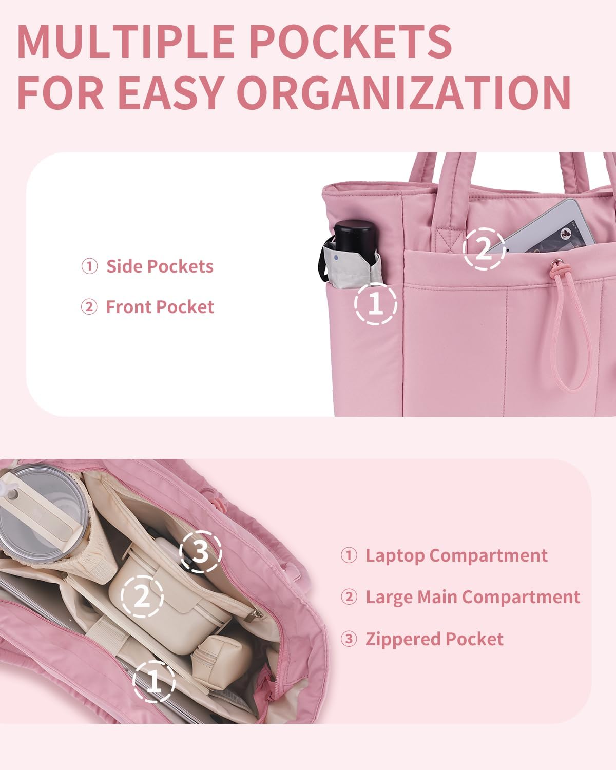 Wandering Nature Tote Bag for Women, Puffy Handbags for Work, Travel, Nurse
