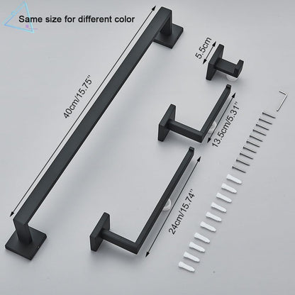 Towel Bars Bathroom Accessories Set Brushed Gold Toilet Wall Towel Bar Railpaper Holder and Hook Stainless Steel Bath Rack Hardware(Rose Gold 4pcs)