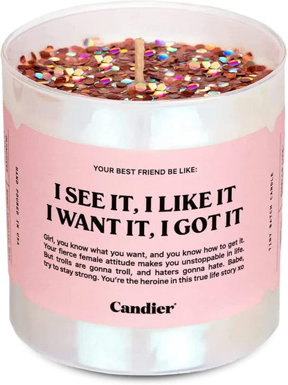 I See It, I Like It Scented Candle, Natural Soy with Orange & Peach Notes, Aromatherapy Candle for Relaxation, Unique Candles Gifts for Women, 60-Hour Burn Time - Candier by Ryan Porter