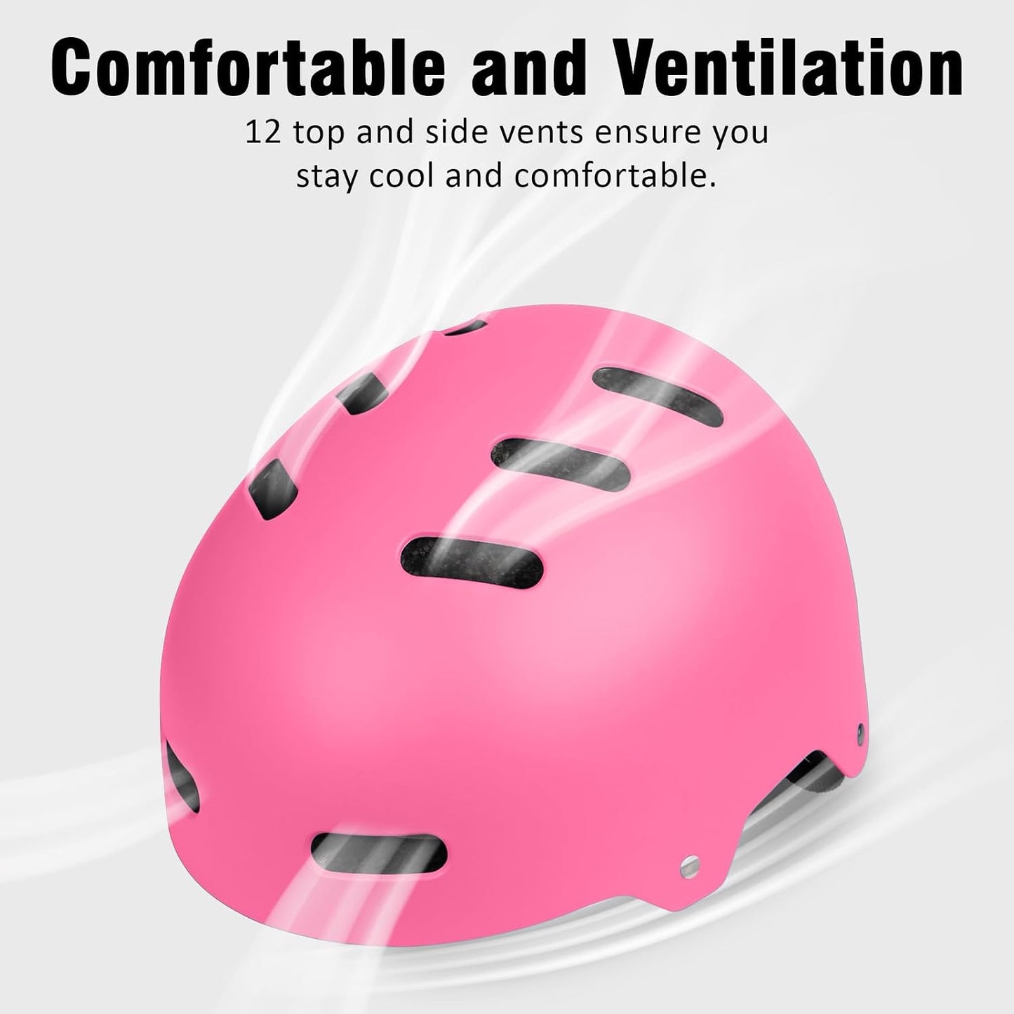 Skateboard Bike Helmet for Adults Women Men Youth Kids (2-3-5-8-14+ Years Boys Girls) - Lightweight Multi-Sport Adjustable Helmets for Bicycle Skateboard Scooter Skate Cycling