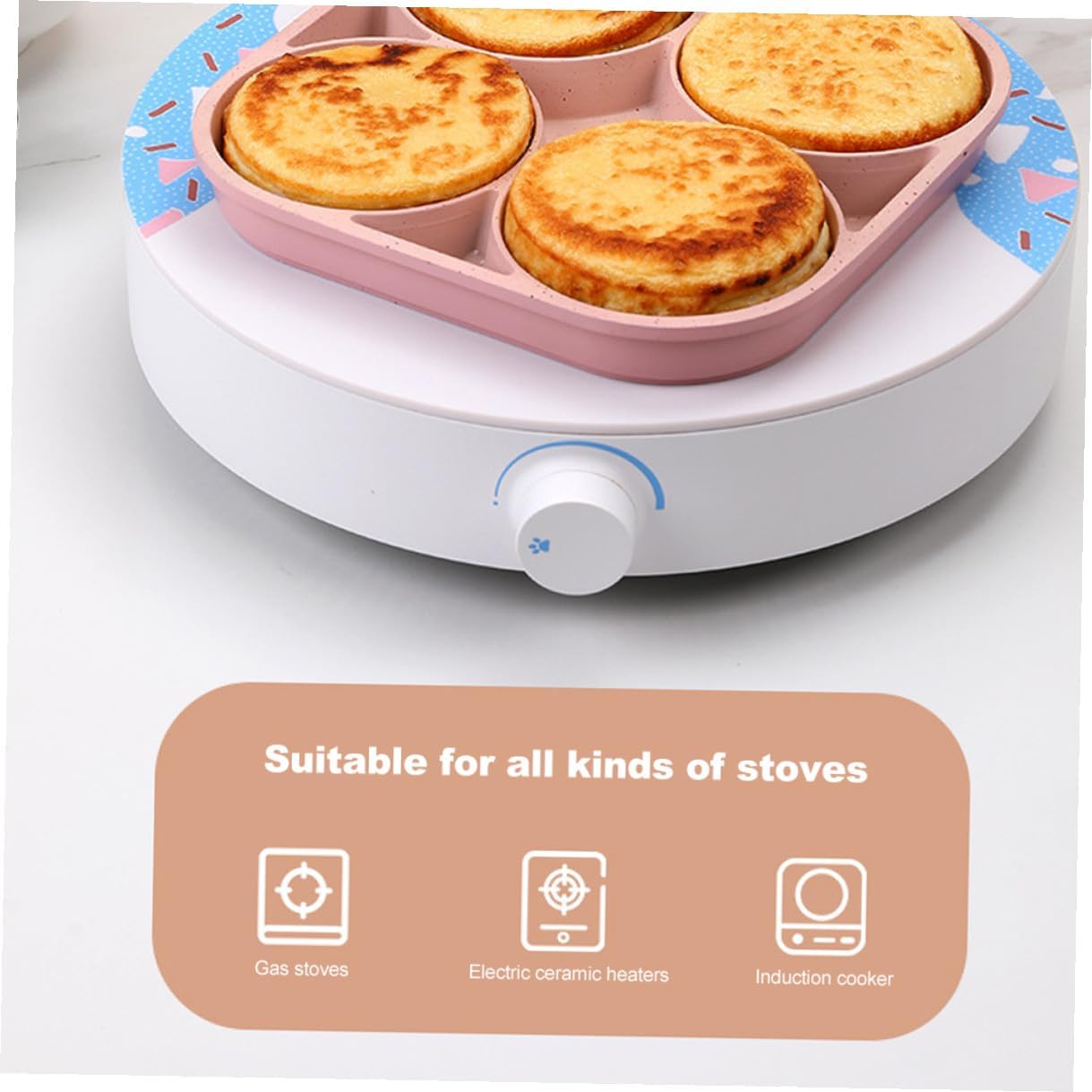 Angoily Non-stick Egg Frying Pan Aluminium Alloy Skillet for Omelets and Healthy Cooking Easy Clean Home Egg Cooker Lightweight Breakfast Mold in Pink