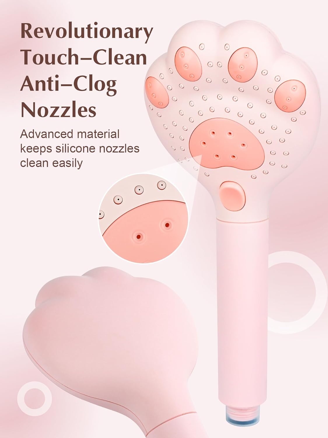 Filtered Shower Head with Handheld,Cute High Pressure 3 Spray Mode Showerhead with Filters Hard Water - Removes Chlorine 60" Hose(Pink)