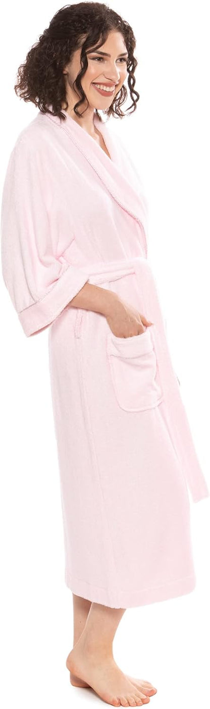 TexereSilk Women's Luxury Terry Cloth Bathrobe - Soft Rayon & Cotton