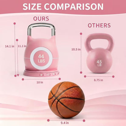 LIFERUN Adjustable Kettlebell Set with 7 Weight Levels, Choose 22.5 lb or 44 lb, Quick-Change Weight Dial & Safety Lock, Space-Saving Design, Full-Body Workout & Cross-Training