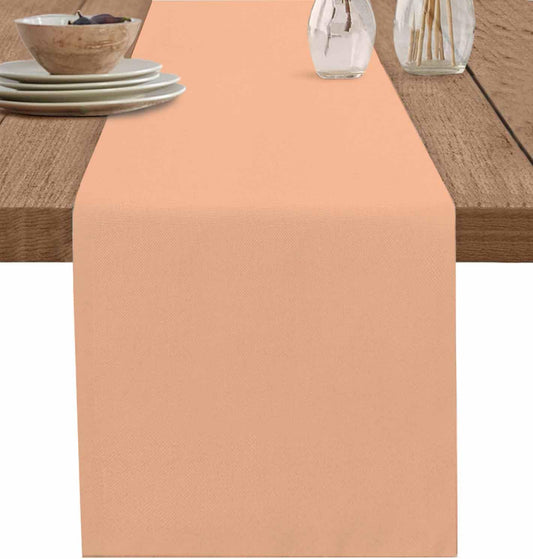 Peach Fuzz Table Runners 90 Inches Long, Cotton Linen Fabric Table Runner Dresser Scarf, Pure Peach Tone Solid Color Simple Minimalism Art Tablerunner for Party/Kitchen/Dinner/Wedding Decor 13''x90''