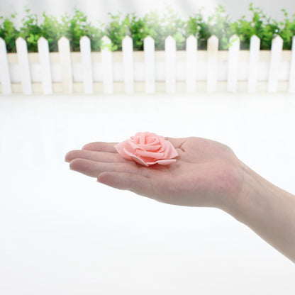 100 Pcs 2 Inch Artificial Flowers Faux Foam Fake Rose Head Bulk for Home Decor Wedding Decoration Bridal Shower Wall Table Centerpiece Arrangement DIY Craft (Peach, Blush)