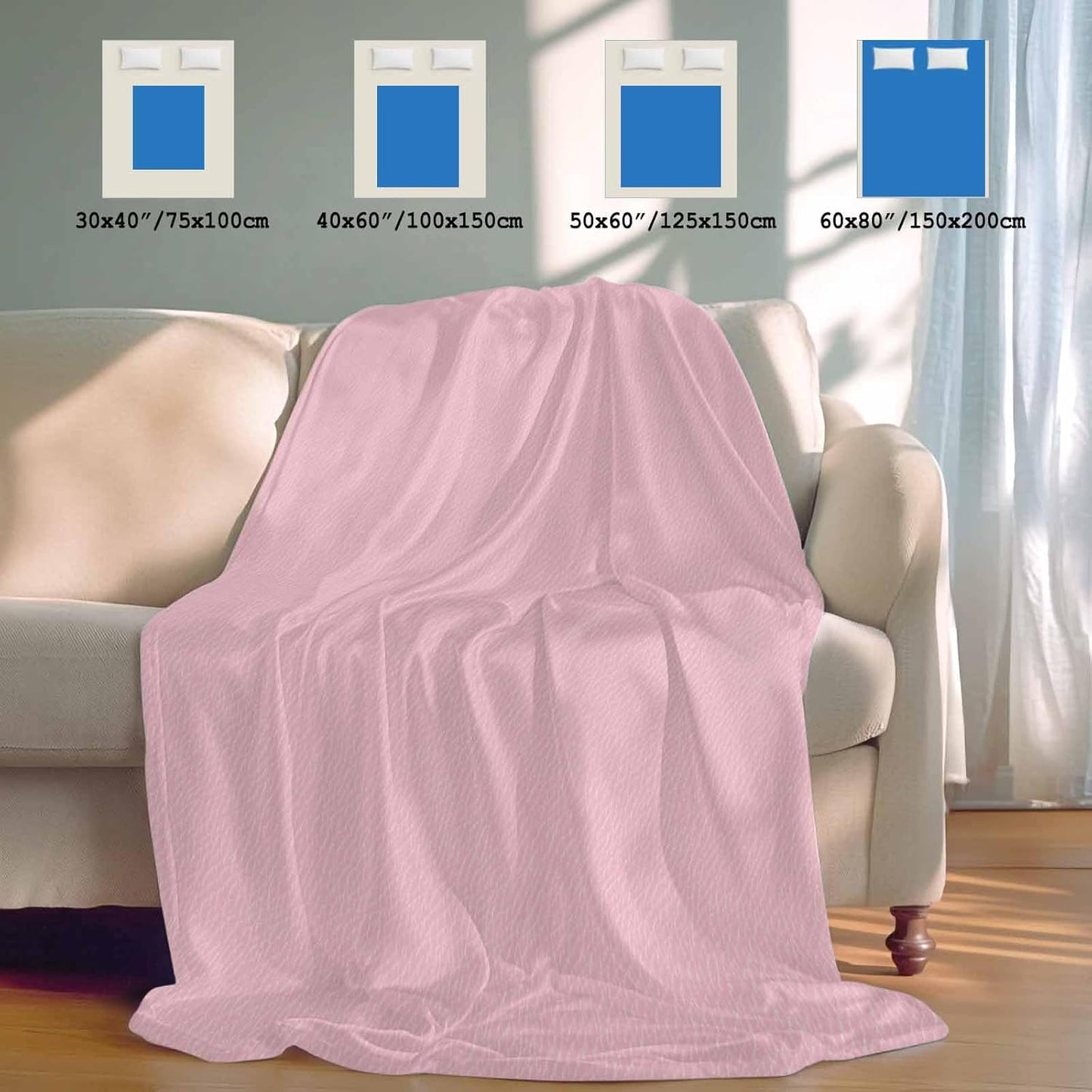 Solid Pink Cooling Blanket, Lightweight Breathable Summer Throw Blanket with Double Sided Cold Effect,Romantic Minimalism Abstract Denim Texture Picnic Beach Blankets Bed Sheet for Sleepers 30"x40"