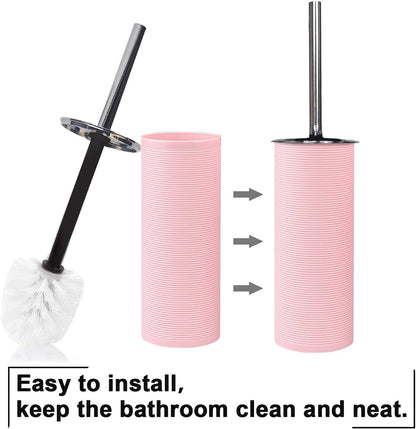 CERBIOR Bathroom Accessories Set Bath Ensemble Includes Soap Dispenser, Toothbrush Holder, Toothbrush Cup, Soap Dish for Decorative Countertop and Housewarming Gift (Pink Spiricle)