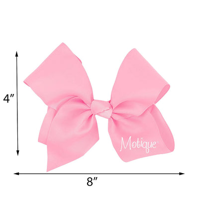 8 Inch Grosgrain Bow for Women and Girls (Light Pink)