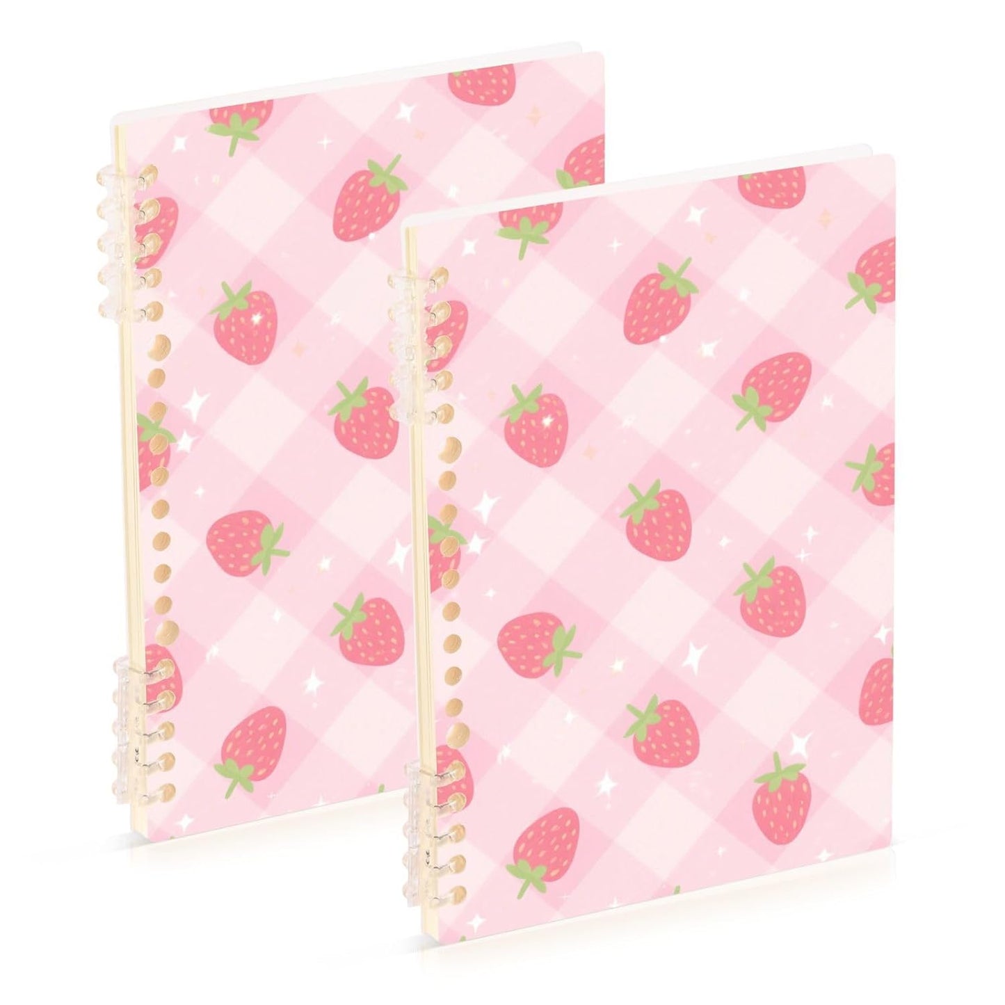 EtherSpher A5 size Pastel Peach Strawberry notebook spiral 8.3" x 5.7", wear-resistant school supplies for college 60 sheets for planner&business